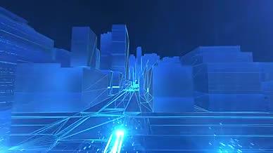 AE模版科技风城市穿梭文件夹视频的预览图